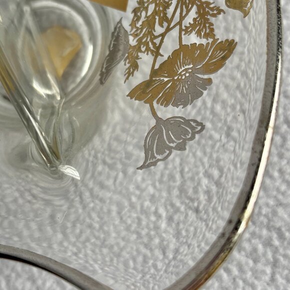 Sterling Silver on Clear Glass Flanders Poppy Divided Glass Dish - Picture 6 of 12